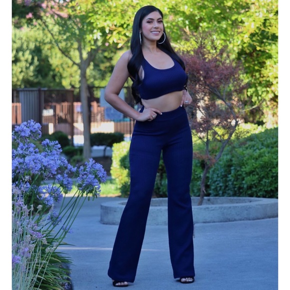 Large left✨NEW✨Womens Navy Casual Chic Set - Picture 4 of 5